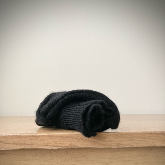 joodito origami crown 100% cashmere sweater hat winter beanie cloche beret black - Picture 9 of 9